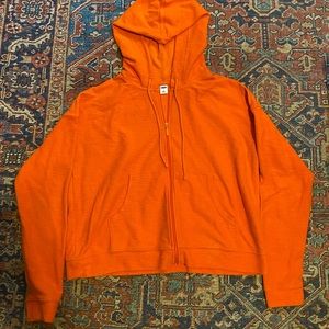 Old Navy Orange Terrycloth Cropped Sweatshirt